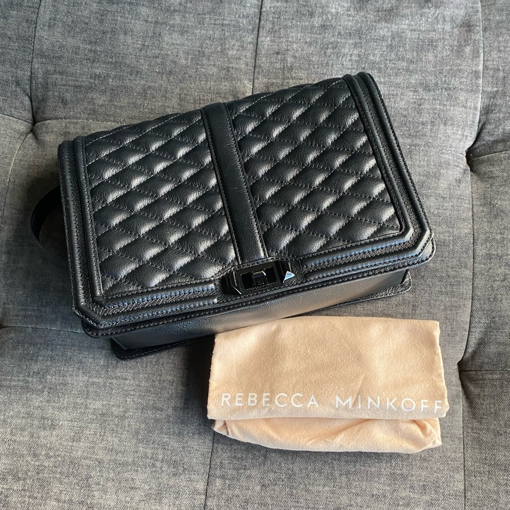 Rebecca Minkoff Black leather crossbody/clutch.